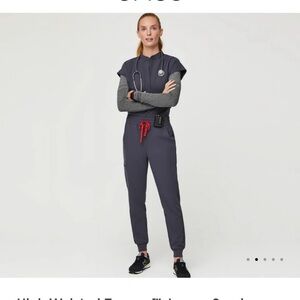 Figs Women’s High-Waisted Zamora Charcoal Size Large Petite